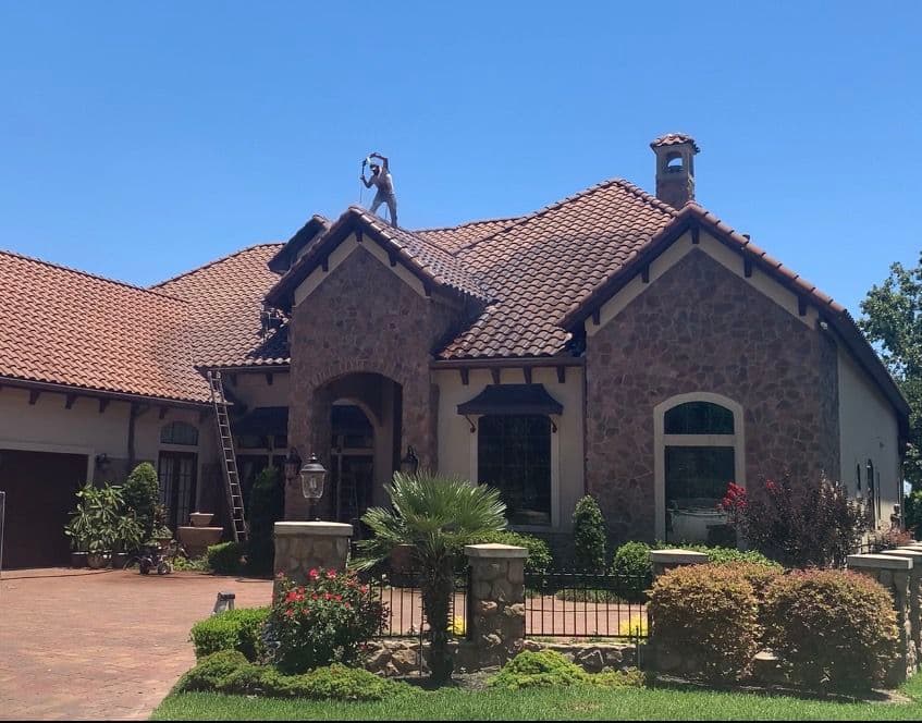 Project Roof and Exterior Cleaning at Stone-Front Home in Lake Conroe image